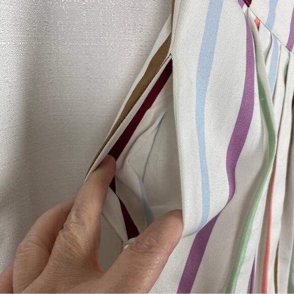 ModCloth Aspiration Creation Pastel Striped A Line Pleated Skirt Sz.L - Picture 9 of 16